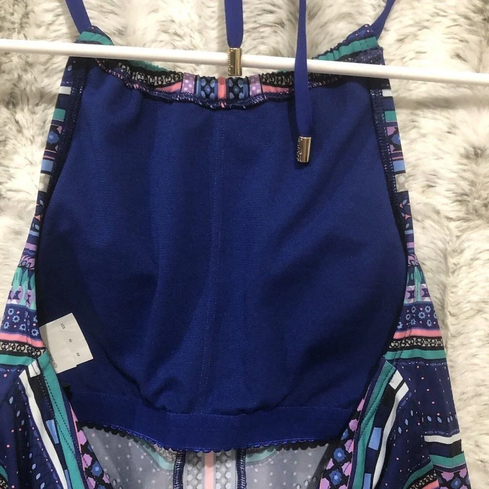 Laundry By Shelli Segal High Neck Tankini swim top Size XS